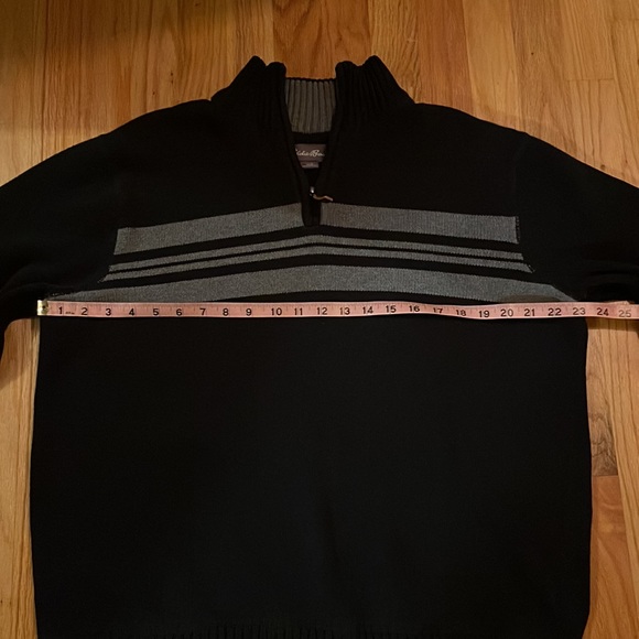 Eddie Bauer Navy Blue/Grey Zip-Up Sweater, Men’s L - Picture 5 of 6